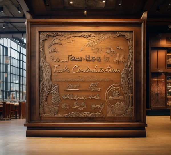 品味文明,在食堂大厅的欢迎牌